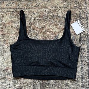 Bandier Black Sport Bra/ Crop Top. New with tags.Size M